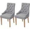 vidaXL Eetkamerstoelen 2 st stof lichtgrijs