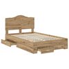 vidaXL Bedframe met hoofdeinde Artisan Eiken 120 x 200 cm Bewerkt hout