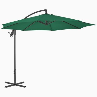 vidaXL Zweefparasol met stalen paal 300 cm groen