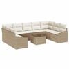vidaXL Tuinbankenset 9 st Beige en Cr&egrave;me poly rattan