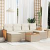 vidaXL 7-delige Loungeset met kussens poly rattan beige