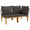 vidaXL 2 pcs Tuin Loungeset met Kussens Massief acaciahout & touw