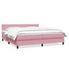 vidaXL Boxspring met matras fluweel roze 180x220 cm