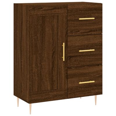 vidaXL Dressoir 69,5x34x90 cm bewerkt hout bruin eikenkleur