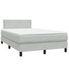 vidaXL Boxspring met matras en LED fluweel lichtgrijs 120x220 cm