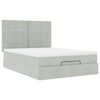 vidaXL Ottoman bed met matrassen en LED's 140x200cm fluweel lichtgrijs