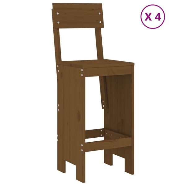 vidaXL 5-delige Tuinbarset massief grenenhout honingbruin