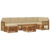 vidaXL Buiten bankenset 7 st Naturel Massief Acaciahout en Polyester