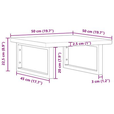 vidaXL Badkamer wandschap staal en massief eikenhout