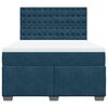 vidaXL Boxspring met matras fluweel blauw 140x200 cm