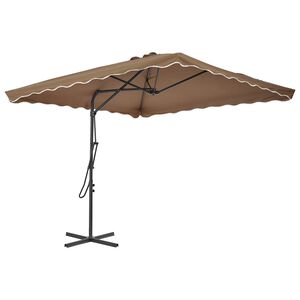 vidaXL Parasol met stalen paal 250x250 cm taupe
