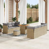 vidaXL Tuin Sofa Set met kussen met opslag 10 pcs beige en lichtgrijs