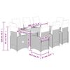 vidaXL 9-delige Bistroset met kussens poly rattan zwart