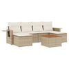 vidaXL 7-delige Loungeset met kussens poly rattan beige