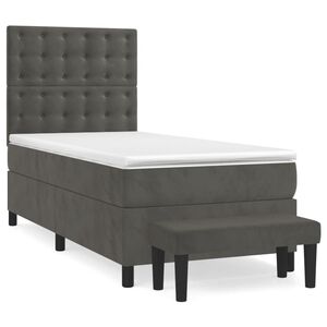 vidaXL Boxspring met matras fluweel donkergrijs 80x200 cm