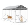 vidaXL Hondenkennel met dak 2x6x2,5 m gegalvaniseerd staal zilver