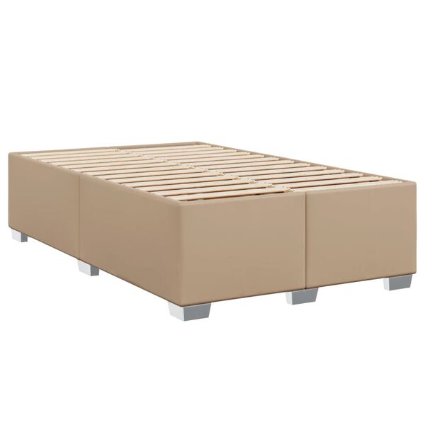 vidaXL Bedframe zonder matras 120x190 cm kunstleer cappuccinokleurig
