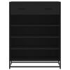 vidaXL Schoenenkast 75x38x97,5 cm bewerkt hout en metaal zwart