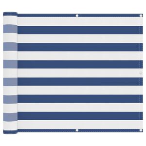 vidaXL Balkon Scherm 100 x 200 cm Oxford Stof Rechthoekig Blauw en Wit