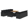 vidaXL Tuin Sofa Set Zwart poly rattan