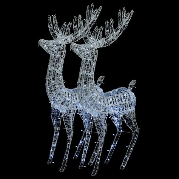 vidaXL Kerstdecoratie rendier XXL 2 st 250 LED's warmwit 180 cm acryl