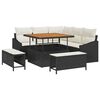 vidaXL Tuinbankenset met kussen 8 pcs Zwart poly rattan