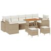 vidaXL Tuin Sofa Set 10 pcs Beige poly rattan