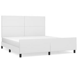 vidaXL Bedframe met hoofdbord kunstleer wit 180x200 cm