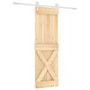 vidaXL Schuifdeur Natuurlijk en Wit 70 x 210 cm Massief Grenenhout
