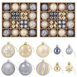vidaXL Kerstballen set 88 st Goudkleurig en grijs &Oslash; 6 cm Kunststof