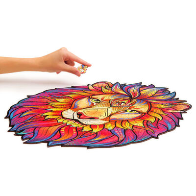 UNIDRAGON Puzzel Mysterious Lion 700 stukjes royal size 42x54 cm hout