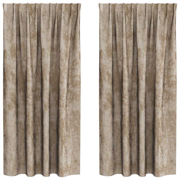 vidaXL Velvet Gordijnen 2 pcs champagne 175 x 140 cm Fluweel