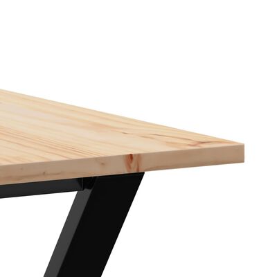 vidaXL Eettafel Y-frame 140x80x75 cm massief grenenhout en gietijzer