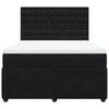 vidaXL Boxspring met matras fluweel zwart 140x190 cm