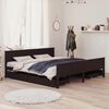 vidaXL Bedframe met 4 lades massief grenenhout donkerbruin 200x200 cm