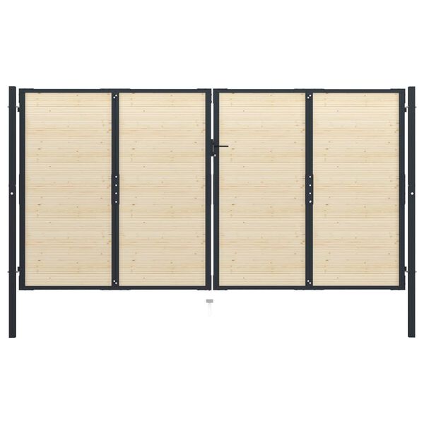 vidaXL Hekpoort staal en sparrenhout 408x200 cm