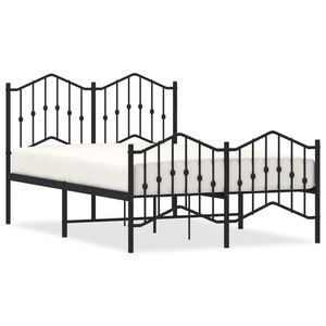 vidaXL Bedframe met hoofd- en voeteneinde&nbsp;metaal zwart 120x200 cm