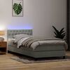 vidaXL Boxspring met matras en LED fluweel lichtgrijs 90x220 cm