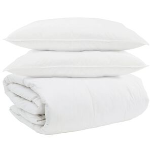 vidaXL Dekbed Set met kussen 3 st Wit Donsveertjes