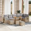 vidaXL Tuin Sofa Set 9 pcs Beige poly rattan