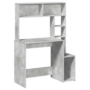vidaXL Bureau met schappen 100x45x140 cm bewerkt hout betongrijs