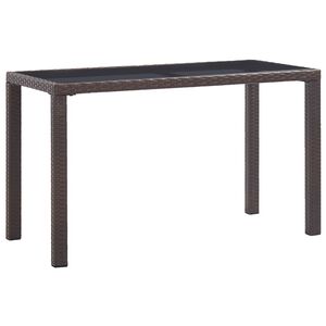 vidaXL Tuintafel 123x60x74 cm poly rattan bruin