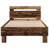 vidaXL Bedframe met LED Oudhout 90 x 190 cm Bewerkt hout