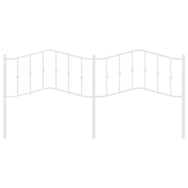 vidaXL Vervangend hoofdbord 200 cm metaal wit