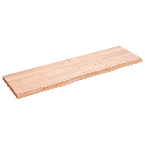 vidaXL Wandschap 140x40x(2-4)cm behandeld massief eikenhout lichtbruin