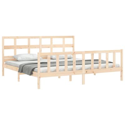 vidaXL Bedframe met hoofdbord massief hout