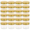 vidaXL Jampotten met goudkleurige deksels 24 st 110 ml glas