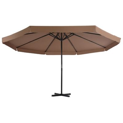 vidaXL Parasol met draagbare voet taupe