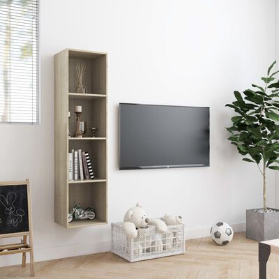 vidaXL Boekenkast/tv-meubel 143x30x36 cm sonoma eikenkleurig