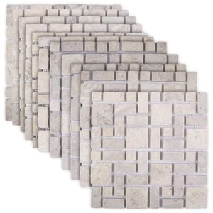 vidaXL Moza&iuml;ek Tegels Cr&egrave;mekleurig 30 x 30 cm Marmer